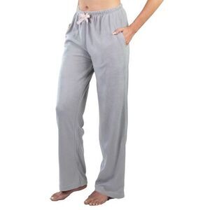 Plush Fleece Lounge Pants Pajama Bottoms with Pockets - Jo & Bette, Gray Size M